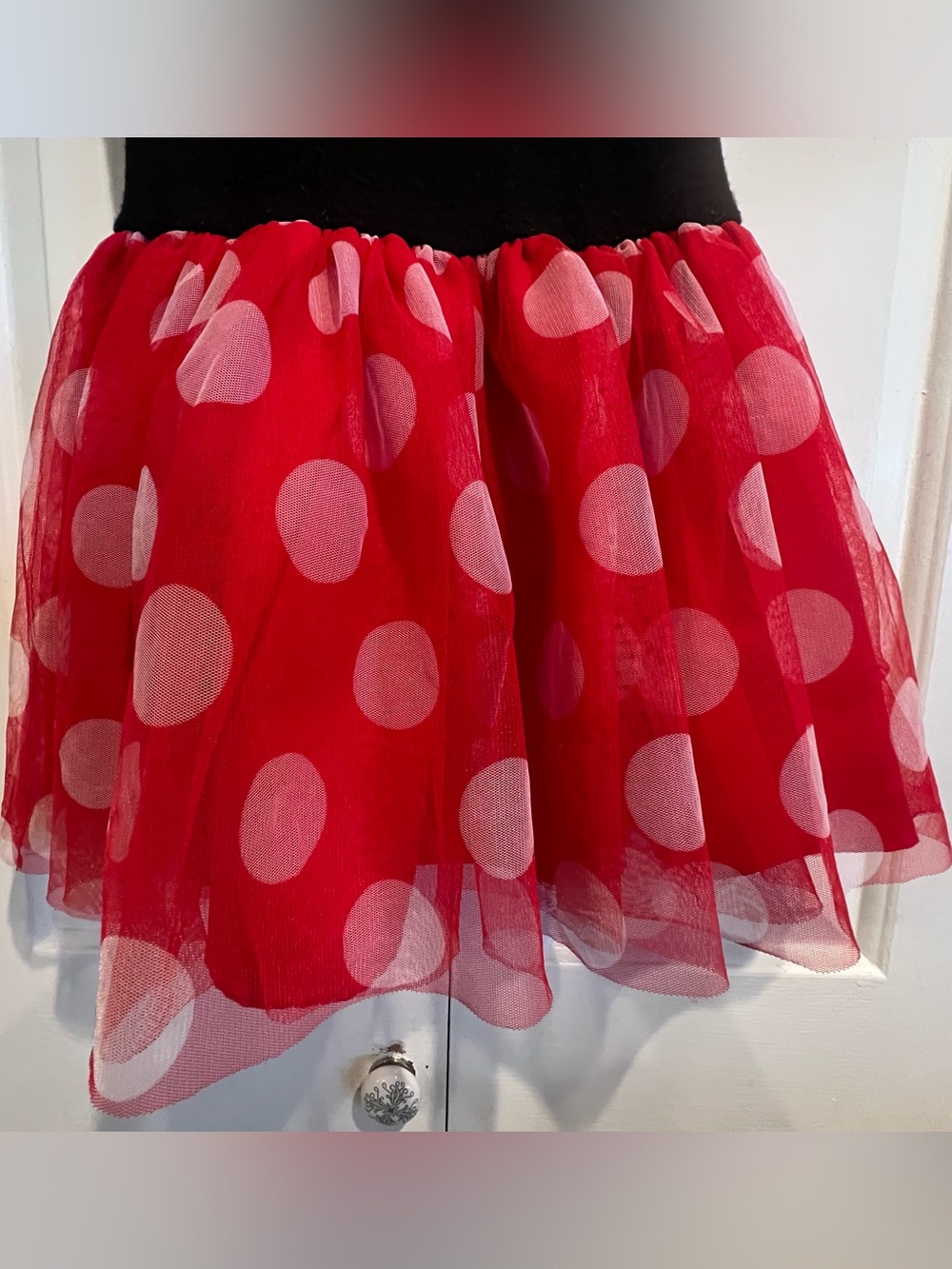 Minnie Mouse 🖤❤️ Style Costume Dress - Sweater Top & 3 tier Red Skirt - Picture 4 of 7